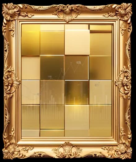 Golden frame with gold mosaic